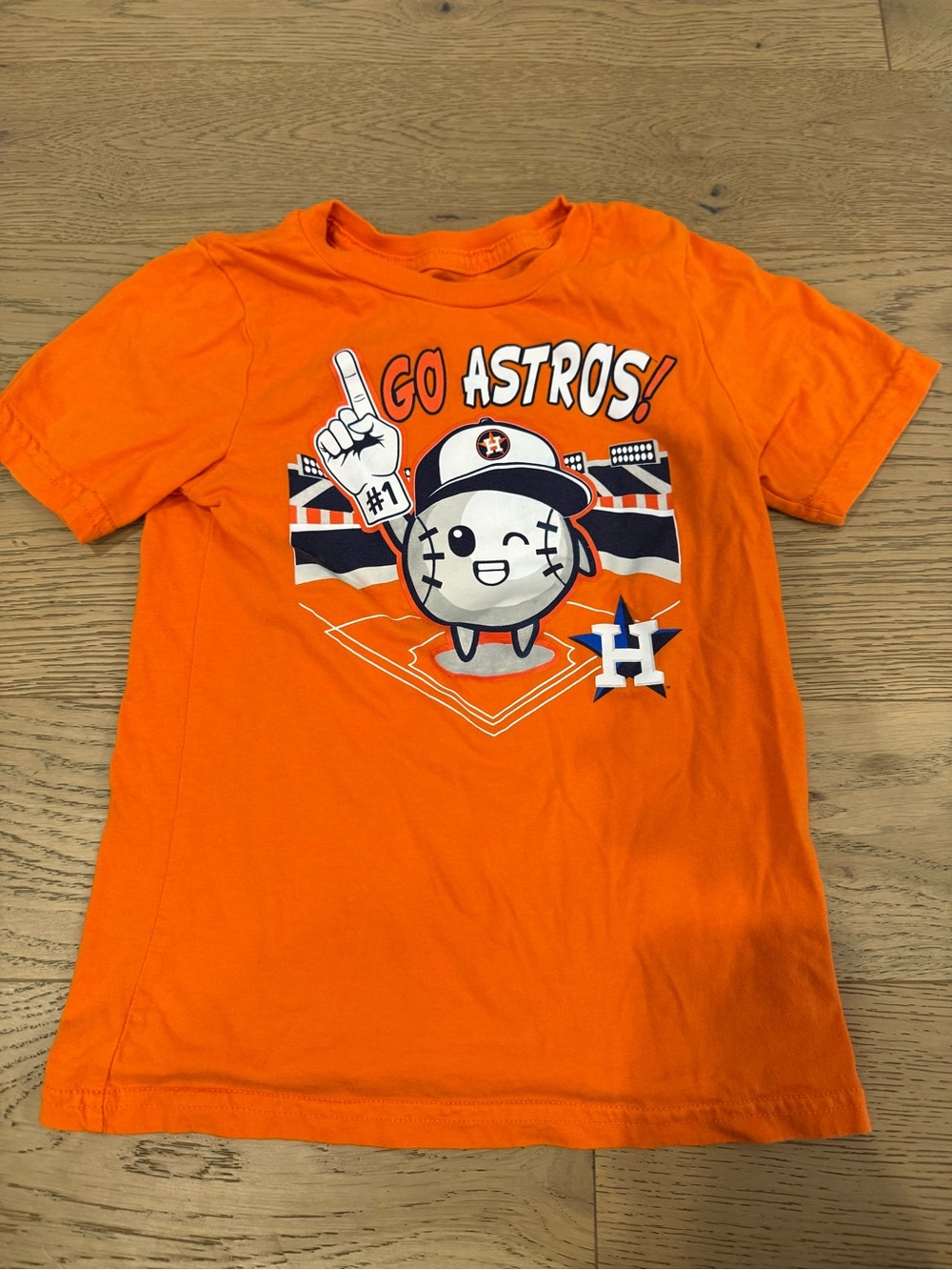 Houston Astros Kids T-Shirt Size 7 Orange MLB Genuine Merchandise Go Astros